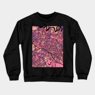 Bucharest Map Pattern in Purple & Pink Crewneck Sweatshirt